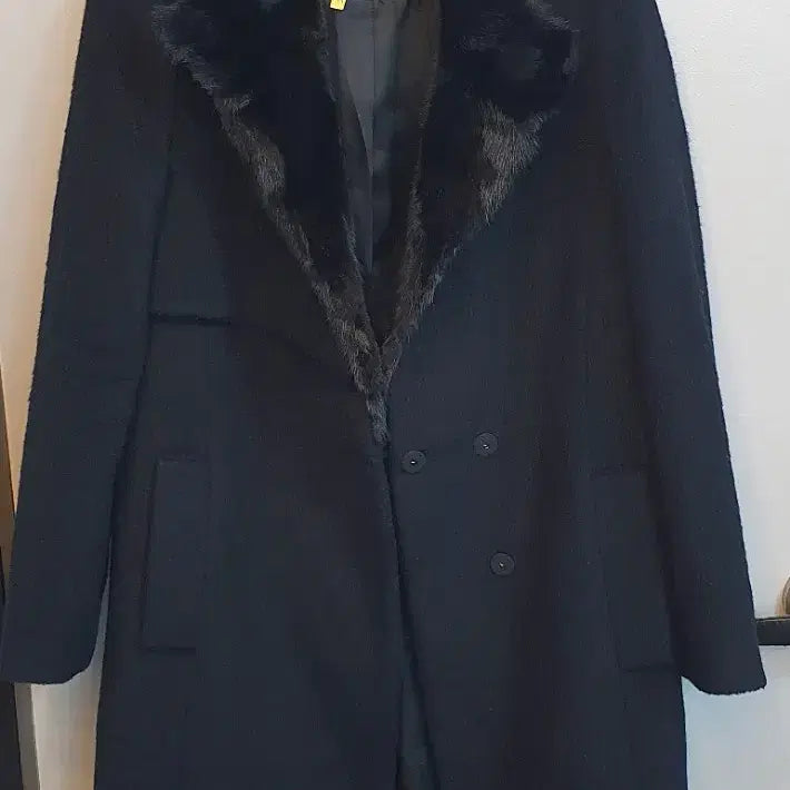[BUNJANG] Minimum Mink Collar Alpaca Wool Coat / 미니멈 밍크카라 알파카+ 모 코트88-94-165
