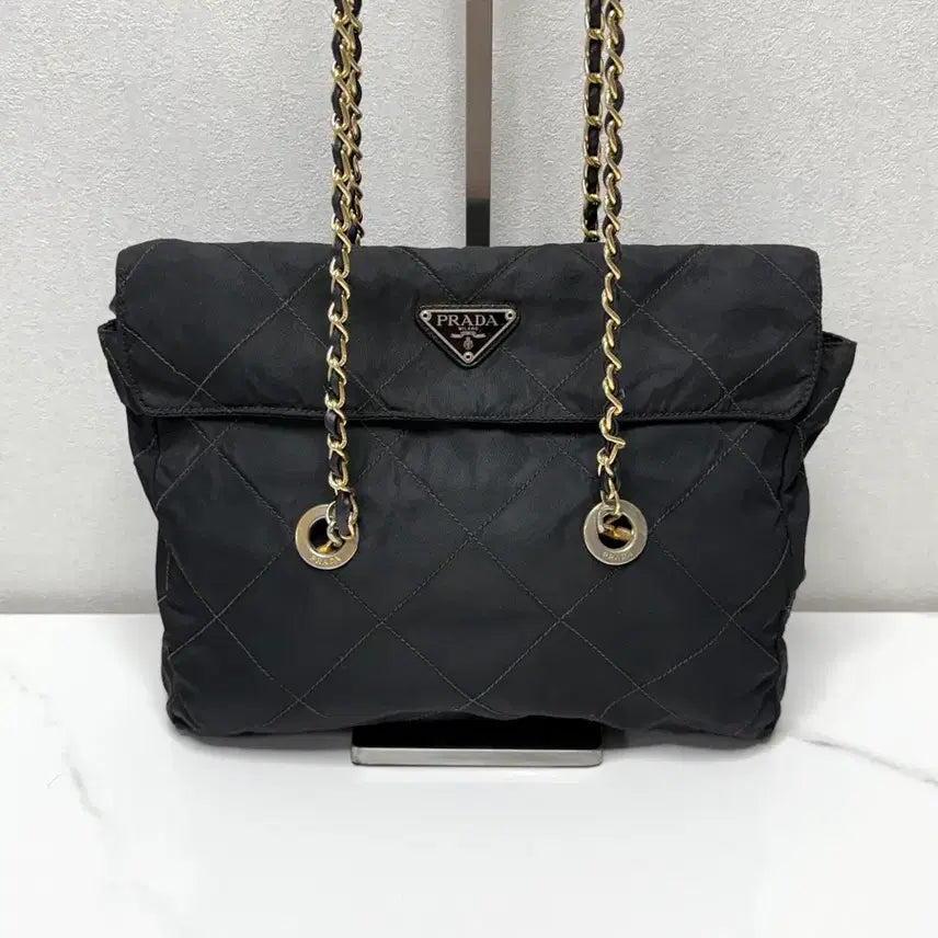 [BUNJANG] Prada Quilted Chain Shoulder Bag Vintage / (정품/V)프라다 퀼팅 체인 숄더백
