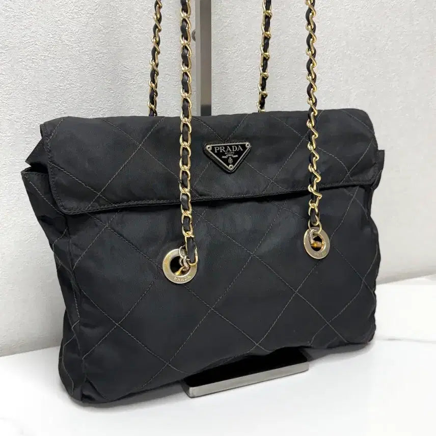 [BUNJANG] Prada Quilted Chain Shoulder Bag Vintage / (정품/V)프라다 퀼팅 체인 숄더백