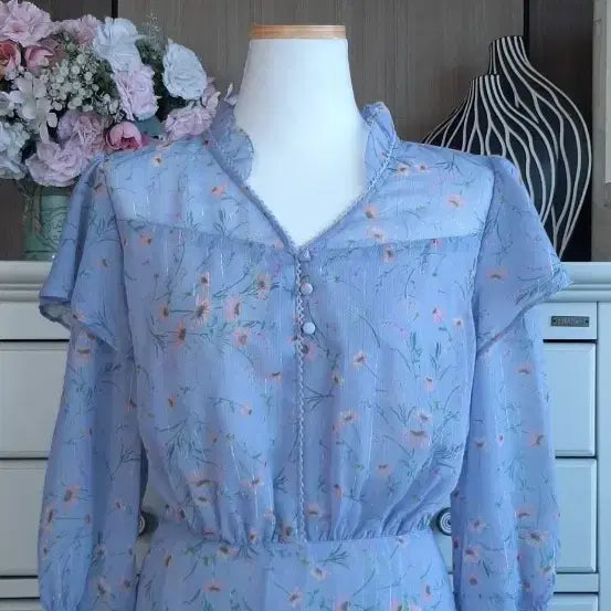 [BUNJANG] Pastel Color Silver Thread Design Dress / 원피스 이뻐요