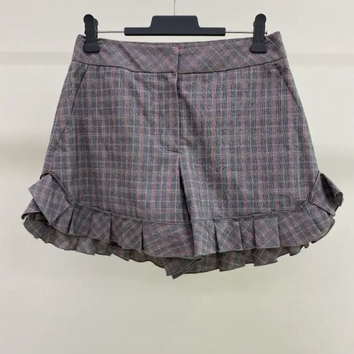 [BUNJANG] Osecon Checkered Frill Shorts / [오즈세컨] 체크무늬 프릴 반바지 ( 허리:26)