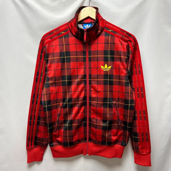 [BUNJANG] Adidas Firebird Tartan Check Track Top Jersey Red Size 95 / [정품/95] 아디다스 구파이어버드 레드 타탄 체크 트랙탑/져지