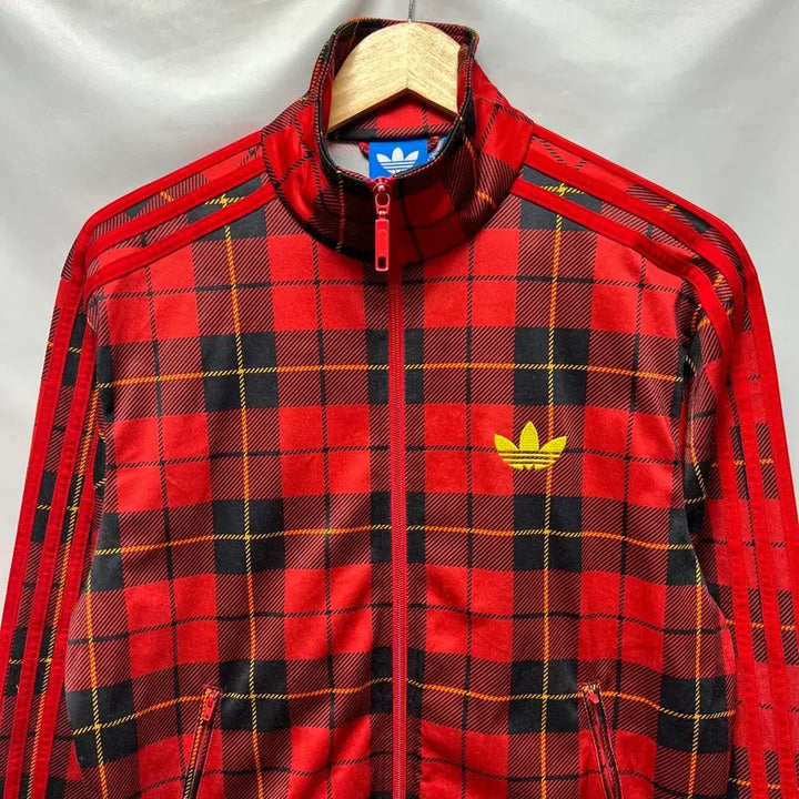 [BUNJANG] Adidas Firebird Tartan Check Track Top Jersey Red Size 95 / [정품/95] 아디다스 구파이어버드 레드 타탄 체크 트랙탑/져지