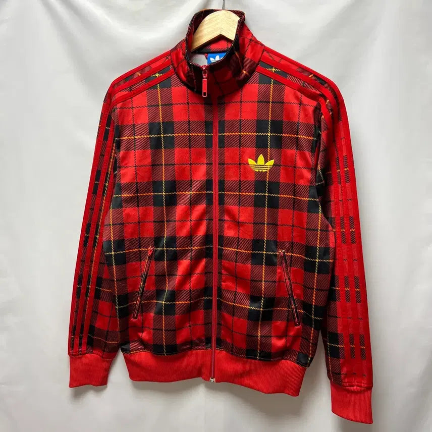 [BUNJANG] Adidas Firebird Tartan Check Track Top Jersey Red Size 95 / [정품/95] 아디다스 구파이어버드 레드 타탄 체크 트랙탑/져지