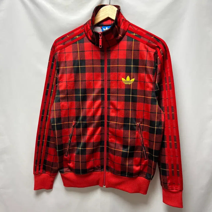 [BUNJANG] Adidas Firebird Tartan Check Track Top Jersey Red Size 95 / [정품/95] 아디다스 구파이어버드 레드 타탄 체크 트랙탑/져지