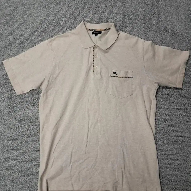 [BUNJANG] Burberry Check Pocket Short Sleeve Polo T-Shirt / 버버리 체크 포켓 반팔 폴로티셔츠