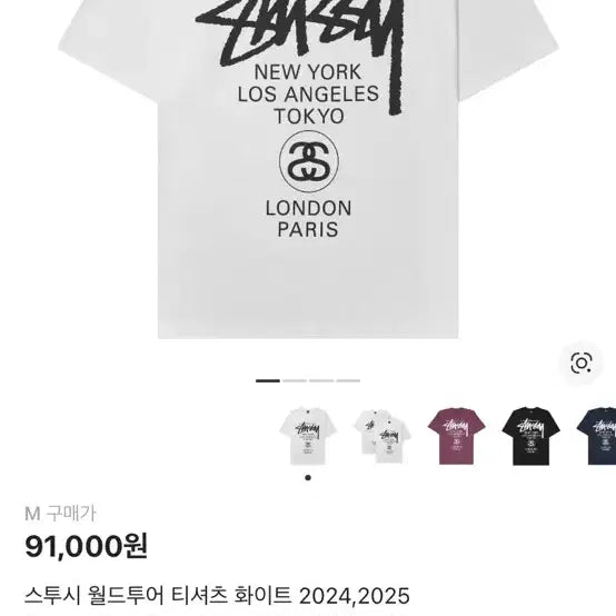 [BUNJANG] Stussy World Tour T-Shirt / 스투시 월드 투어 반팔티
