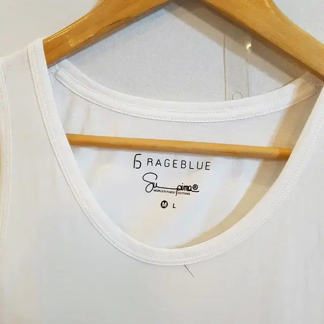 [BUNJANG] RAGEBLUE Sleeveless T-Shirt White / [새상품] RAGEBLUE 민소매 티셔츠 화이트