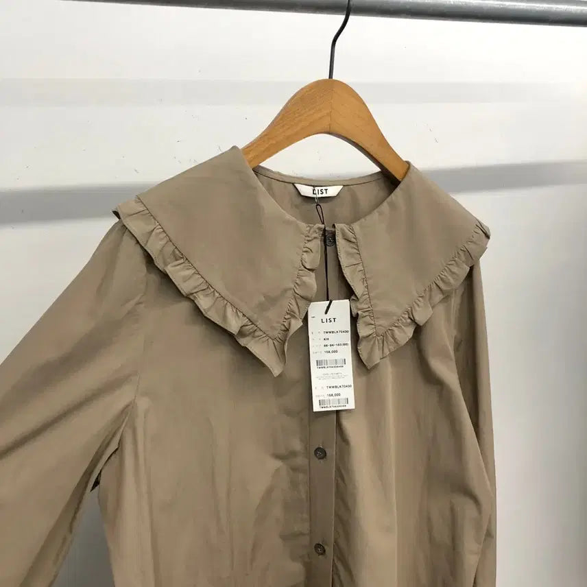 [BUNJANG] LIST Frill Big Collar Blouse (Size 66) / 새상품) LIST 프릴 빅카라 블라우스 66