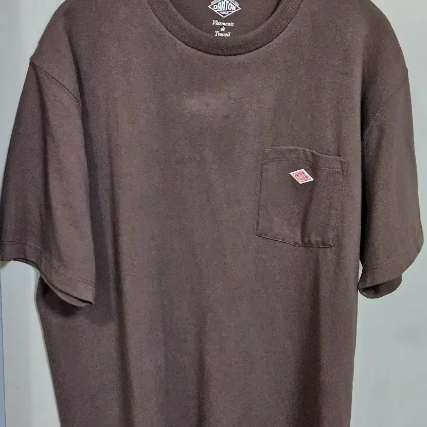 [BUNJANG] DanTon Pocket Short Sleeve T-Shirt Dark Brown L Size / 단톤 포켓 반팔 티셔츠 다크 브라운 l사이즈