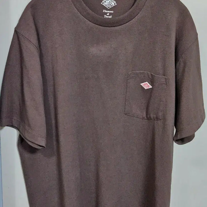 [BUNJANG] DanTon Pocket Short Sleeve T-Shirt Dark Brown L Size / 단톤 포켓 반팔 티셔츠 다크 브라운 l사이즈