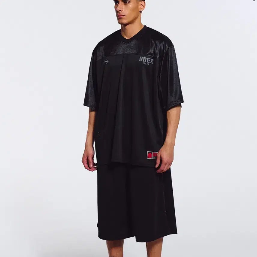 [BUNJANG] HDEX Core Rugby Oversized Short Sleeve Rugby Tee Black L / HDEX 코어 럭비 오버핏 숏 슬리브 럭비티 오버핏반팔티