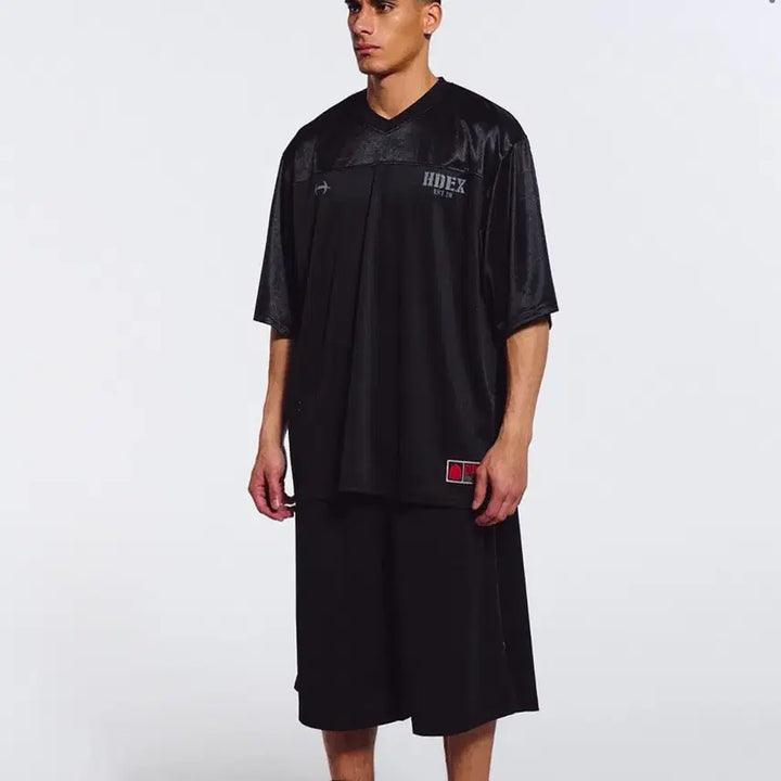 [BUNJANG] HDEX Core Rugby Oversized Short Sleeve Rugby Tee Black L / HDEX 코어 럭비 오버핏 숏 슬리브 럭비티 오버핏반팔티