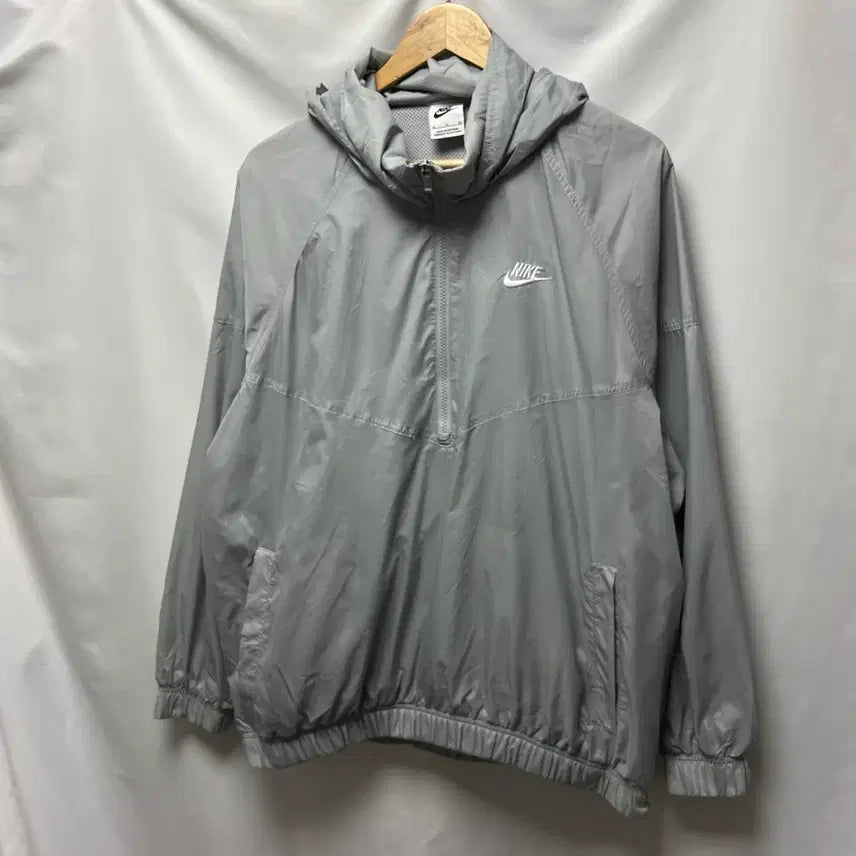 [BUNJANG] Nike Swoosh Unlined Woven Anorak Windbreaker XL / [정품/XL] 나이키 스우시 언라인드 우븐 그레이 바람막이 아노락