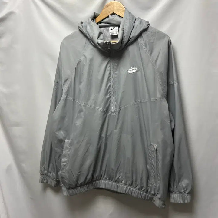 [BUNJANG] Nike Swoosh Unlined Woven Anorak Windbreaker XL / [정품/XL] 나이키 스우시 언라인드 우븐 그레이 바람막이 아노락