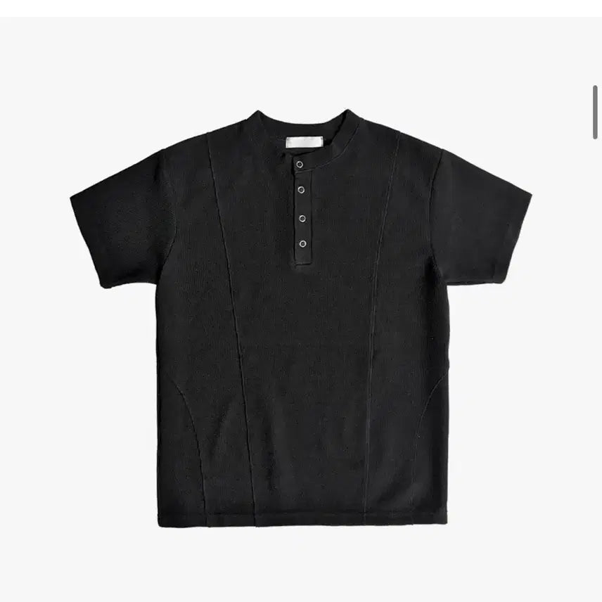 [BUNJANG] Double Curve Snap Henley Ribbed Short Sleeve Muscle Fit T-Shirt / (새상품) 더블 커브 스냅 헨리넥 골지 반팔 머슬핏 반팔