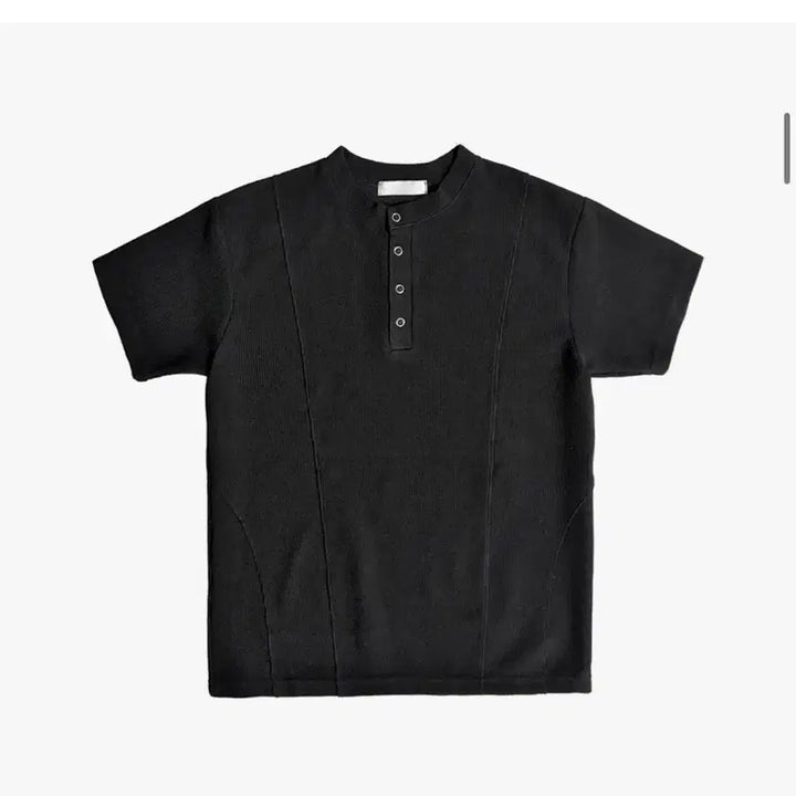 [BUNJANG] Double Curve Snap Henley Ribbed Short Sleeve Muscle Fit T-Shirt / (새상품) 더블 커브 스냅 헨리넥 골지 반팔 머슬핏 반팔