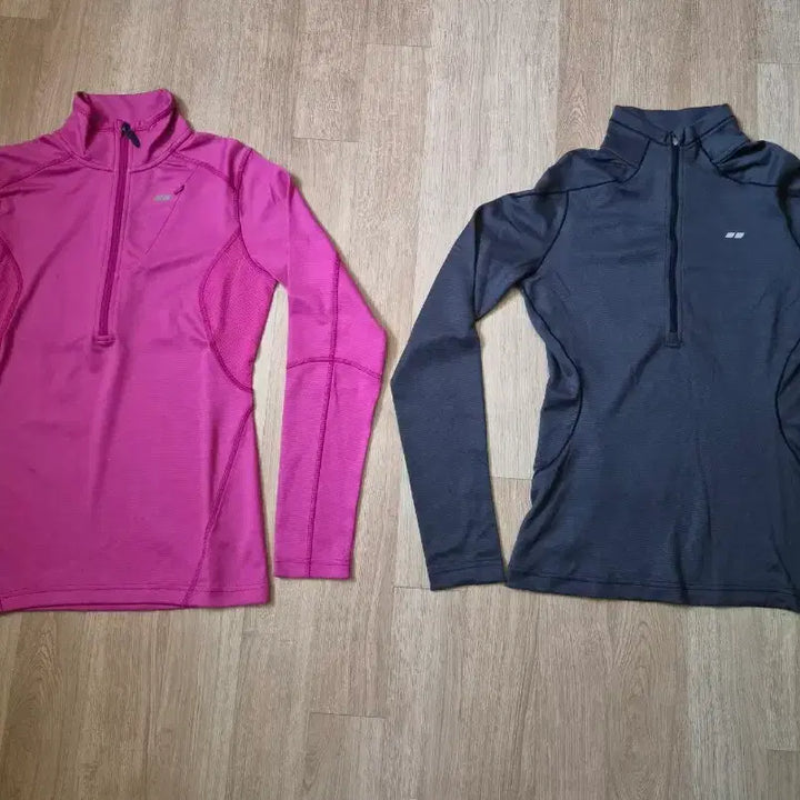[BUNJANG] Koppen Light Grey &amp; Pink Colorblock Half-Zip Long Sleeve Shirt Set (Size S) / (새상품.정품)미국구매 KOPPEN 반집업 긴팔 2개 일괄판매 S사이즈