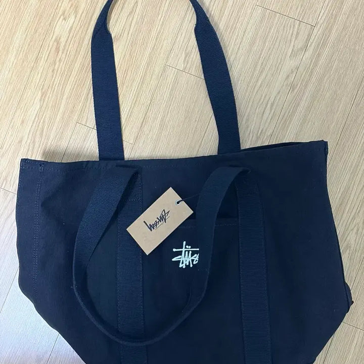 [BUNJANG] Stussy Canvas Market Tote Bag Black / 스투시 캔버스 마켓 토트백 블랙