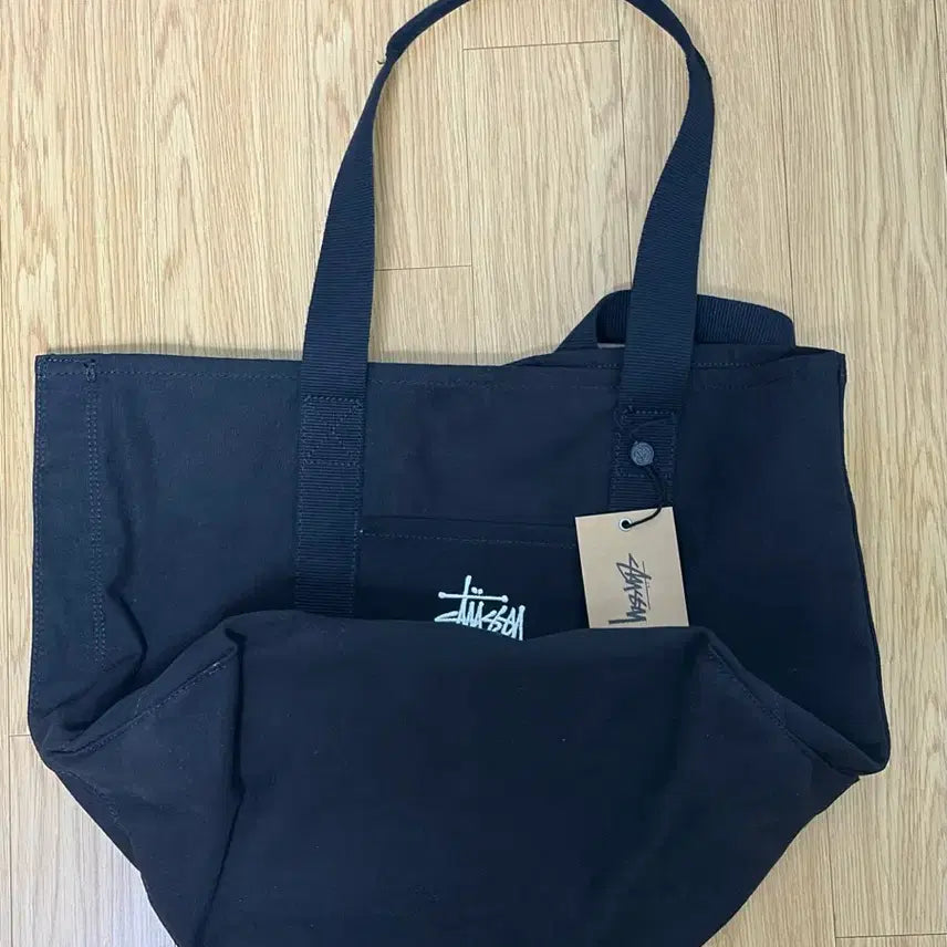 [BUNJANG] Stussy Canvas Market Tote Bag Black / 스투시 캔버스 마켓 토트백 블랙