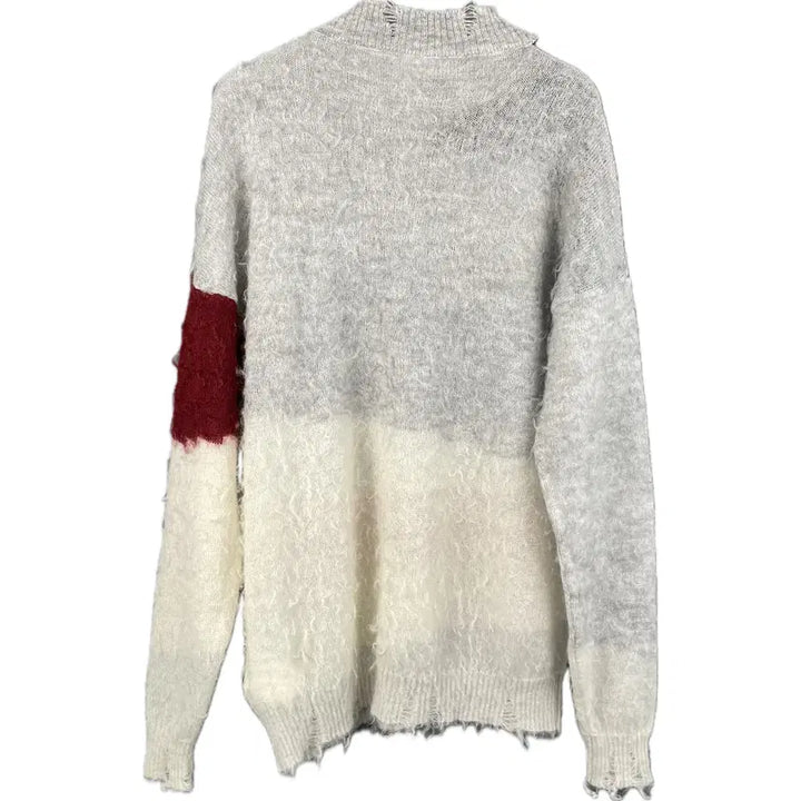 [BUNJANG] Off-White Logo Punk Mohair Wool Knit (M) / [M] 오프화이트 로고 펑크 모헤어 울 니트 QR인증