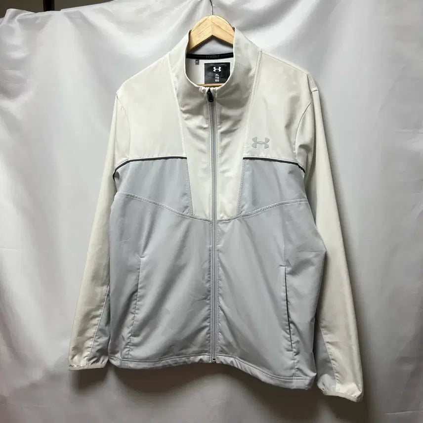 [BUNJANG] Under Armour Woven White StormFit Windbreaker Jacket XL / [정품/XL] 언더아머 우븐 화이트 스톰핏 바람막이