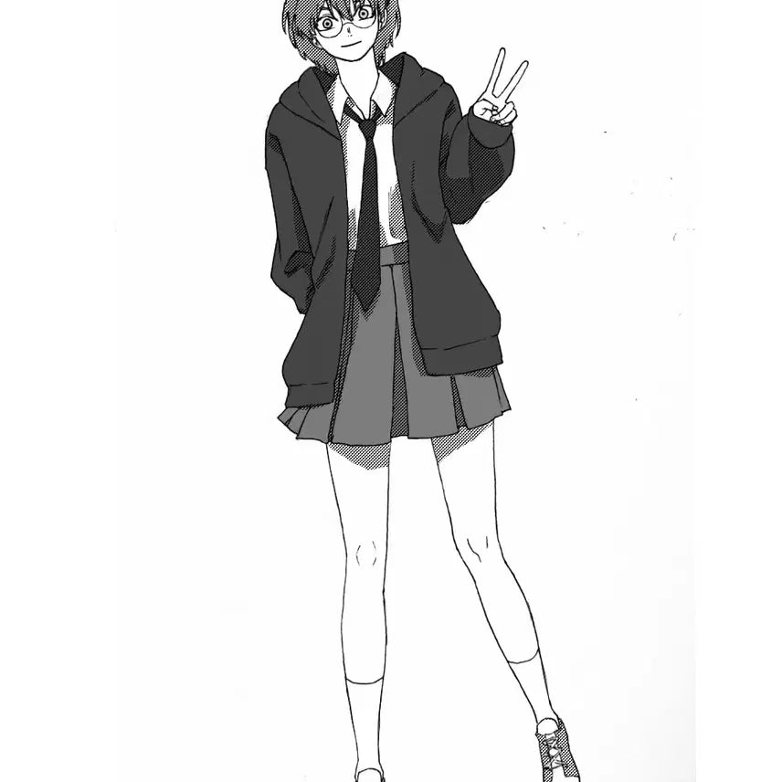 [BUNJANG] Full Body Hand-Drawn Commission (Black &amp; White) / 전신 손그림 커미션