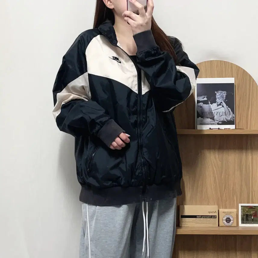 [BUNJANG] Nike Black Apricot Color Block Windbreaker XL / [정품] 나이키 블랙 살구배색 바막 [ XL ]