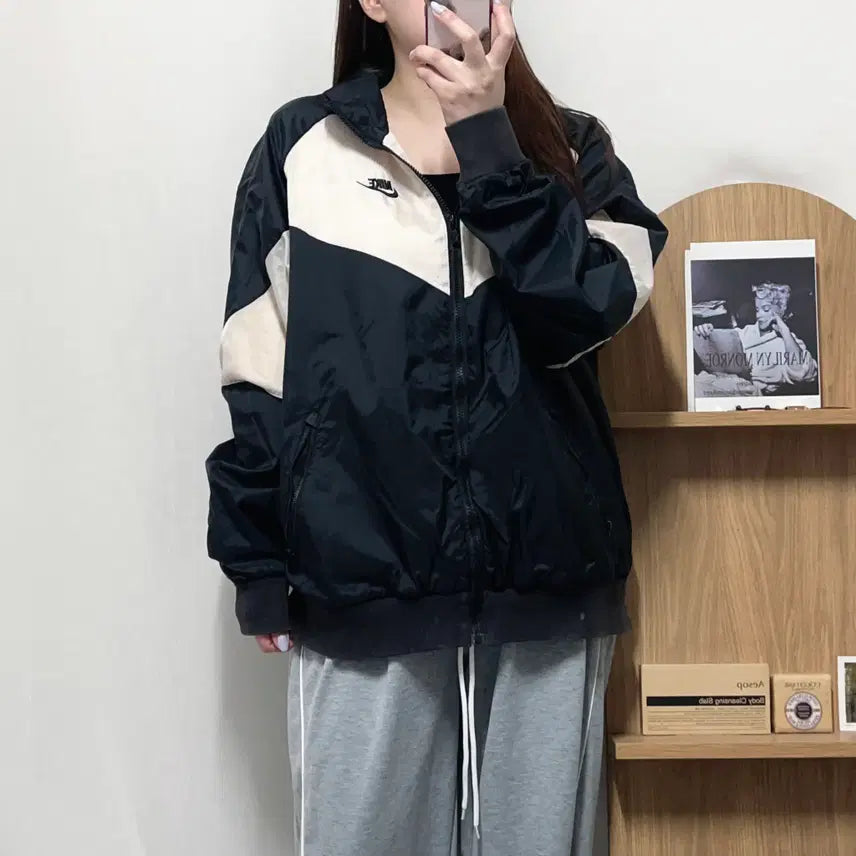 [BUNJANG] Nike Black Apricot Color Block Windbreaker XL / [정품] 나이키 블랙 살구배색 바막 [ XL ]