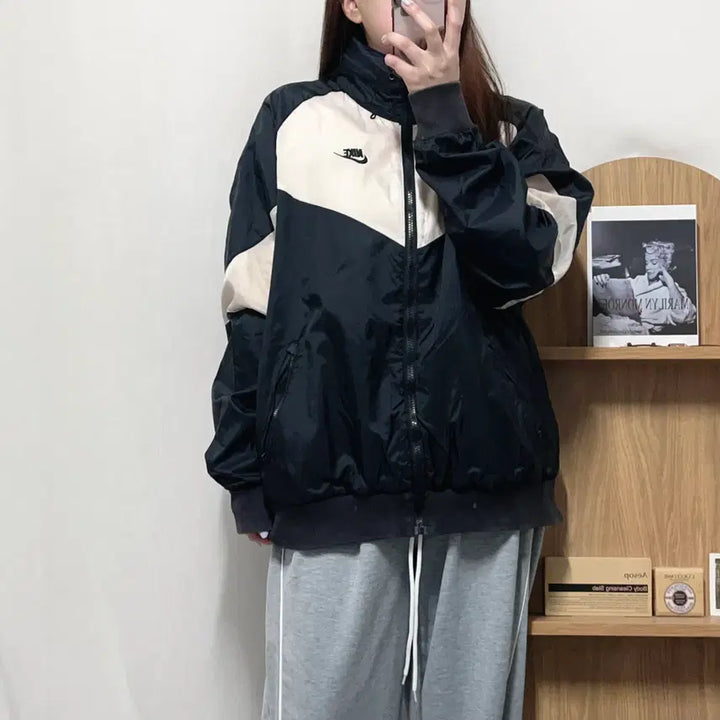 [BUNJANG] Nike Black Apricot Color Block Windbreaker XL / [정품] 나이키 블랙 살구배색 바막 [ XL ]