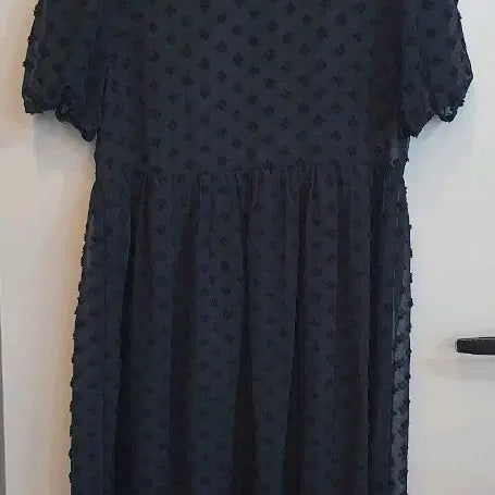 [BUNJANG] Black See-Through Pattern Long Dress (One Size) / 시스루원피스 프리사이즈