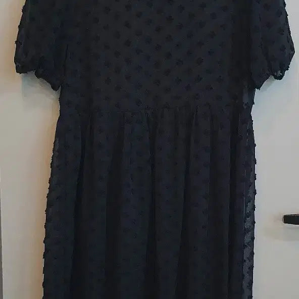 [BUNJANG] Black See-Through Pattern Long Dress (One Size) / 시스루원피스 프리사이즈
