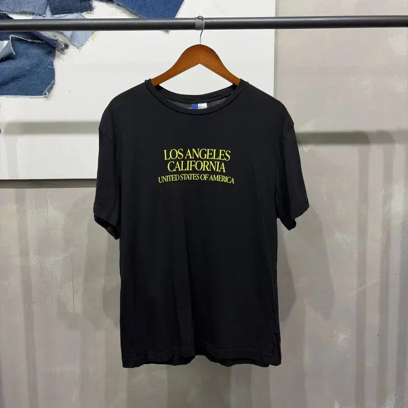 [BUNJANG] H&amp;M Lettering Backprint Short Sleeve T-Shirt / (100) H.M 흐앤므 캐주얼 스트릿 레터링 백프린팅 반팔 티