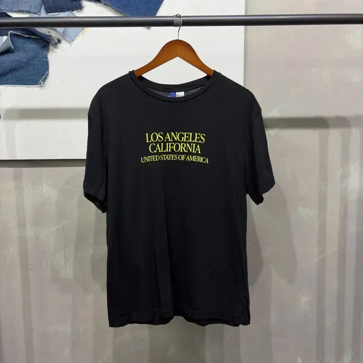 [BUNJANG] H&amp;M Lettering Backprint Short Sleeve T-Shirt / (100) H.M 흐앤므 캐주얼 스트릿 레터링 백프린팅 반팔 티