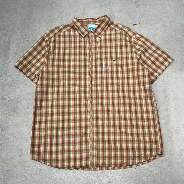 [BUNJANG] Columbia Check Half Shirt / 컬럼비아 체크 하프셔츠 s10958