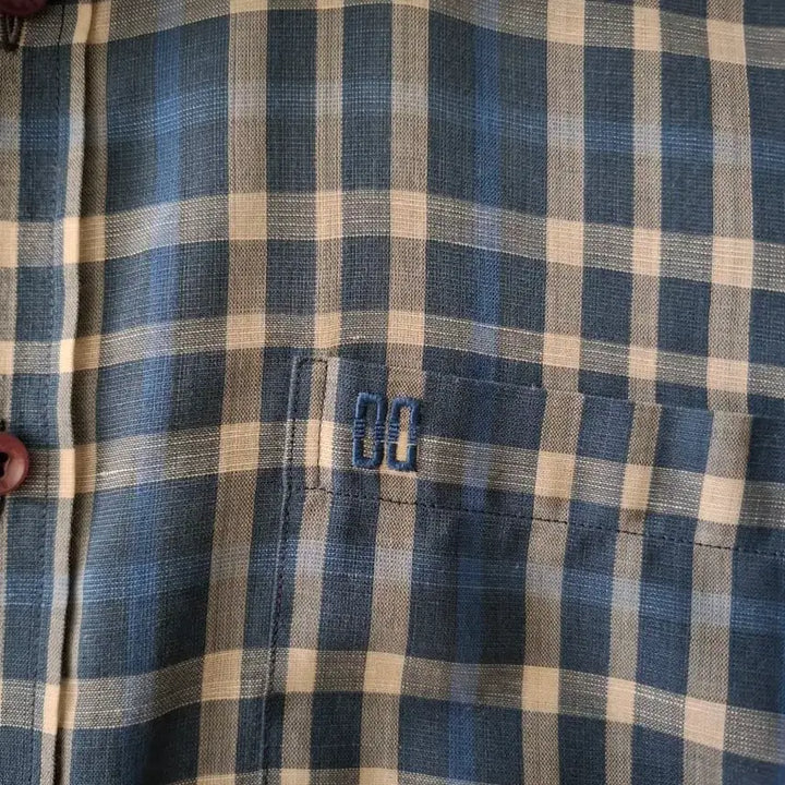 [BUNJANG] Daks Blue Check Long Sleeve Shirt / 닥스 블루 체크 긴팔 셔츠