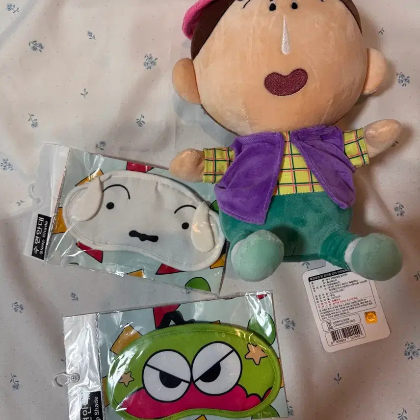 [BUNJANG] Goo Character Doll &amp; Sleep Mask 2-Piece Set / 맹구 인형 + 캐릭터 수면안대 2종 세트 새상품