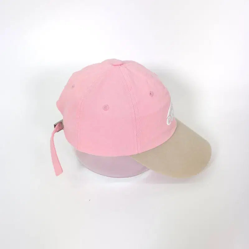 [BUNJANG] EMIS Color-Blocked Two-Tone Ball Cap (Pink/Beige) / 이미스 배색 투톤 핑크 베이지 볼캡