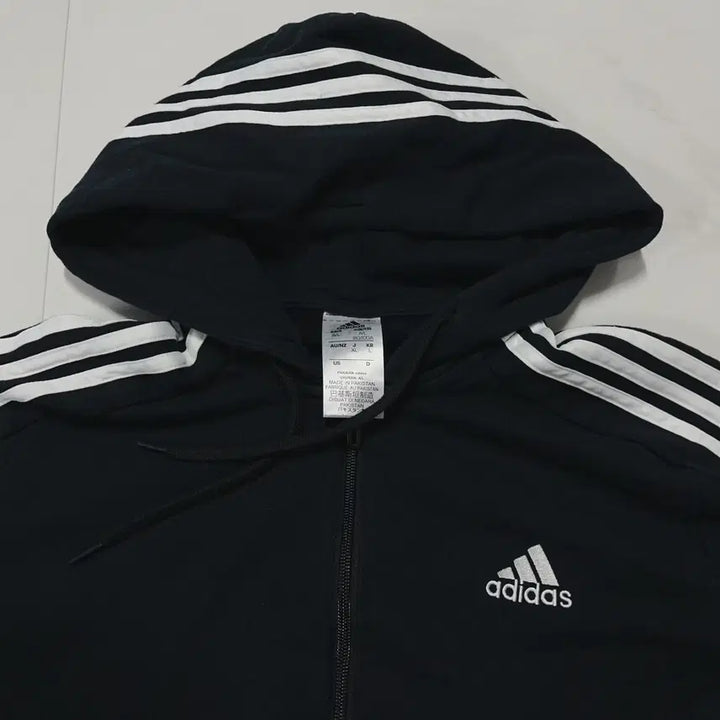 [BUNJANG] Adidas Black Three-Stripes Hoodie L / [정품] 아디다스 블랙 삼선 후집 [ L ]