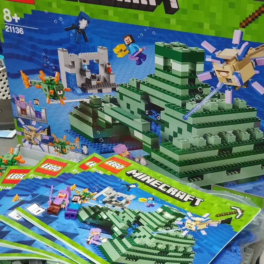 [BUNJANG] Lego 21136 Minecraft Ocean Monument / 레고 21136 마인크래프트 오션 monument 1회조립 풀박스