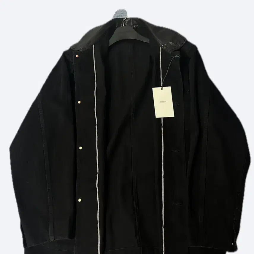 [BUNJANG] BEHIVE 26SS Washed Leather Collar Coverall Black / 비헤비어 / 26SS 워시드 레더 카라 커버올 블랙 / 4