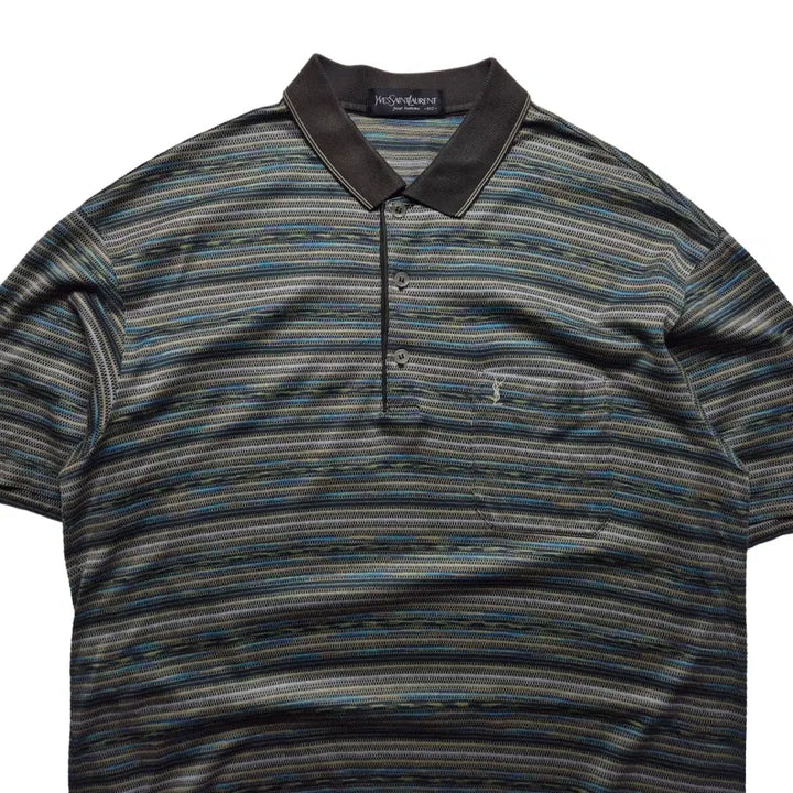 [BUNJANG] Yves Saint Laurent Stripe Collar T-Shirt Men&