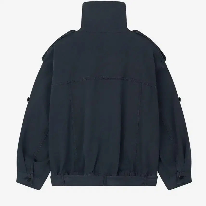 [BUNJANG] Sandro High Neck Cotton Jacket - Navy / 샌드릭 High Neck Cotton Jacket_Navy
