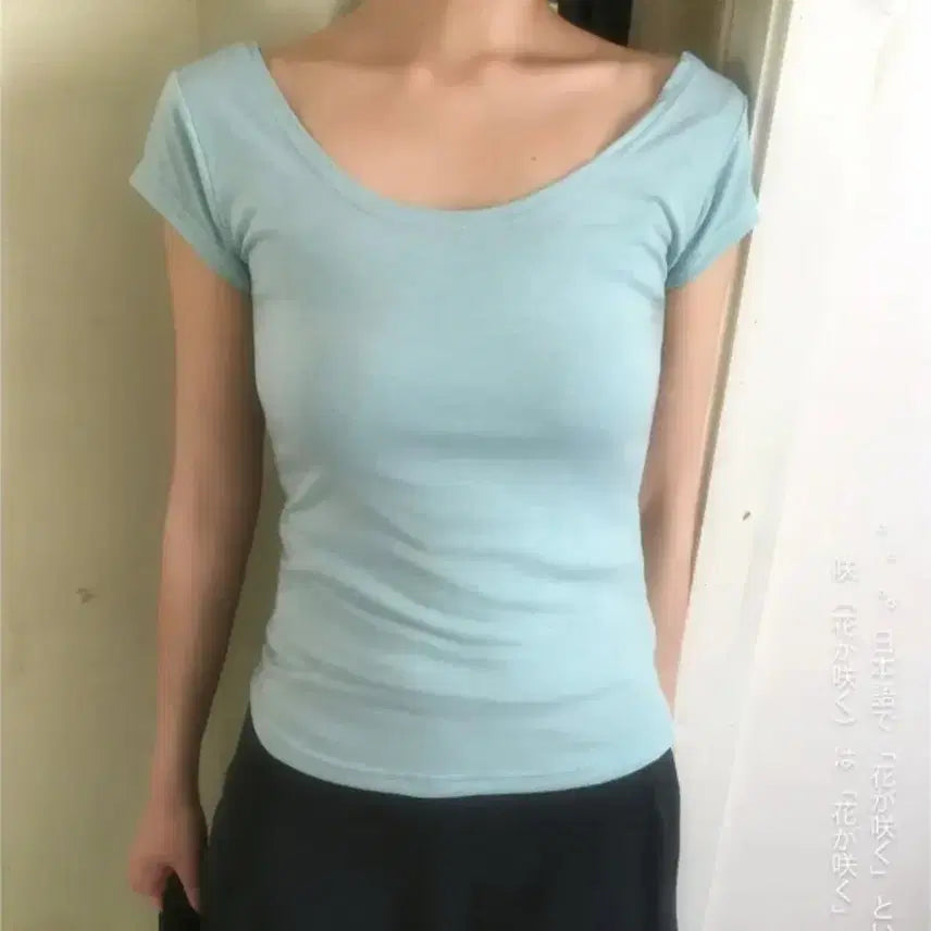 [BUNJANG] Nena Slim Fit Daily T-Shirt Mint / 네나 슬림핏 데일리 반팔 티셔츠 민트