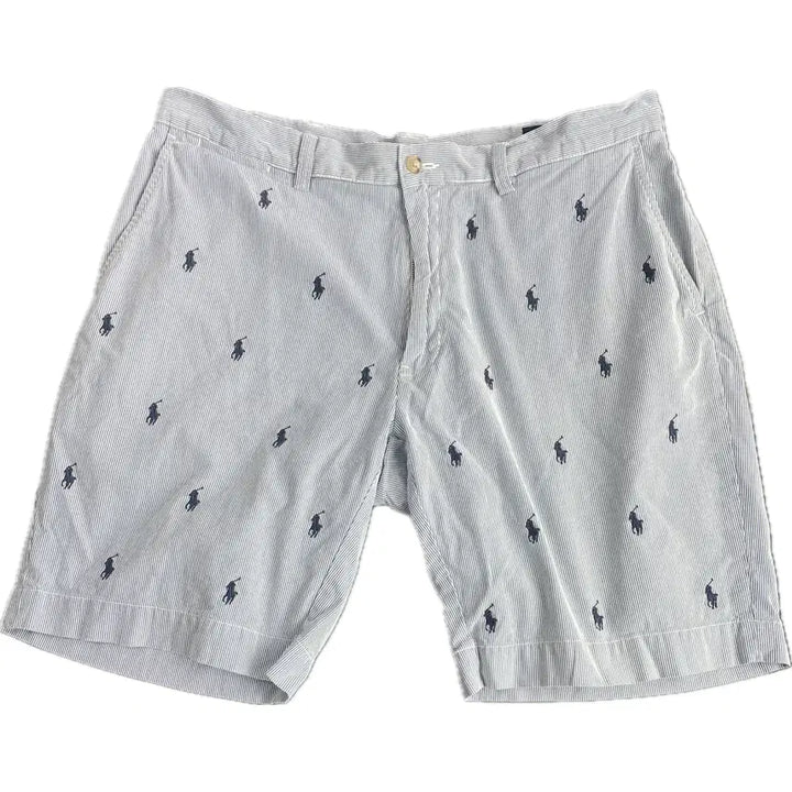 [BUNJANG] Polo Ralph Lauren Embroidered Logo Seersucker Shorts / [36] 폴로 랄프로렌 자수로고 시어서커 반바지