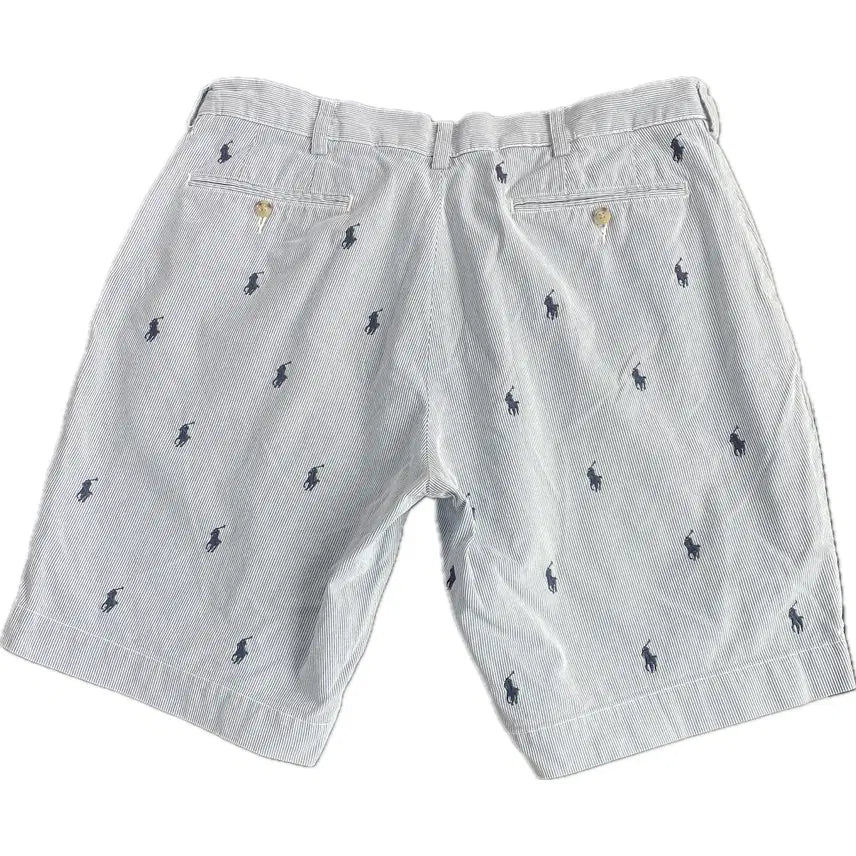 [BUNJANG] Polo Ralph Lauren Embroidered Logo Seersucker Shorts / [36] 폴로 랄프로렌 자수로고 시어서커 반바지
