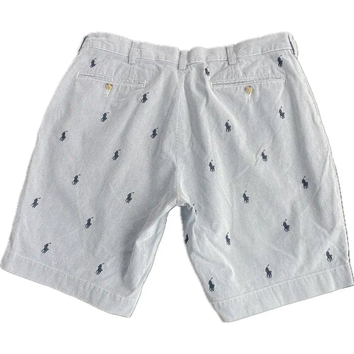 [BUNJANG] Polo Ralph Lauren Embroidered Logo Seersucker Shorts / [36] 폴로 랄프로렌 자수로고 시어서커 반바지