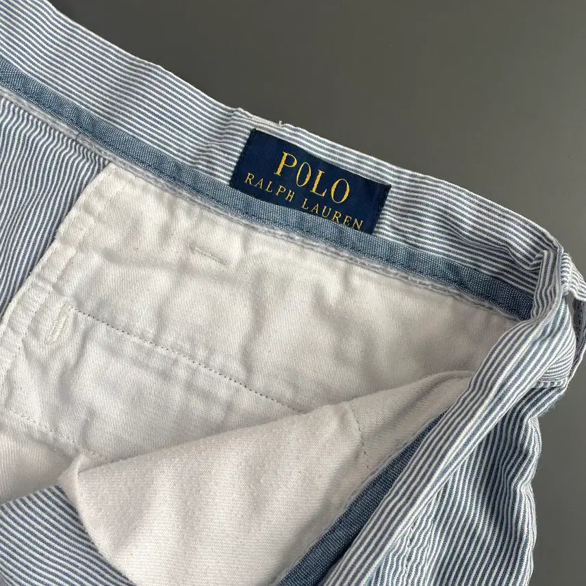[BUNJANG] Polo Ralph Lauren Embroidered Logo Seersucker Shorts / [36] 폴로 랄프로렌 자수로고 시어서커 반바지