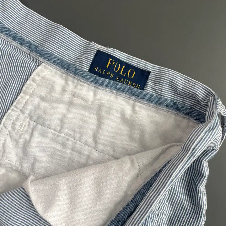 [BUNJANG] Polo Ralph Lauren Embroidered Logo Seersucker Shorts / [36] 폴로 랄프로렌 자수로고 시어서커 반바지