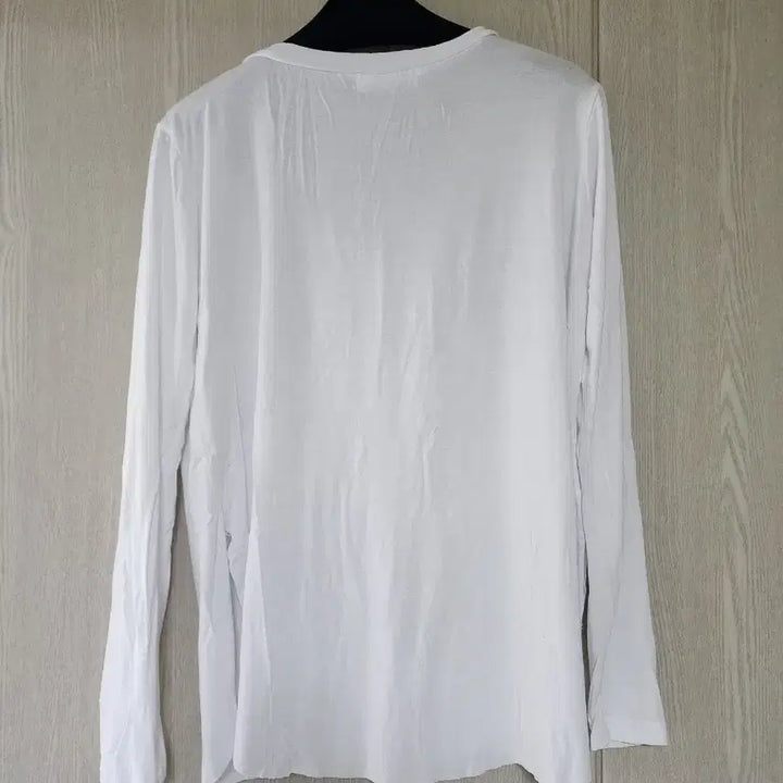 [BUNJANG] James Perse White Cotton V-Neck Long Sleeve T-Shirt / 화이트 코튼 브이넥 롱슬리브 티셔츠